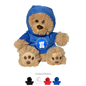 "TED T. BEAR w/HOODIE" 6" Plush Teddy Bear With Hoodie